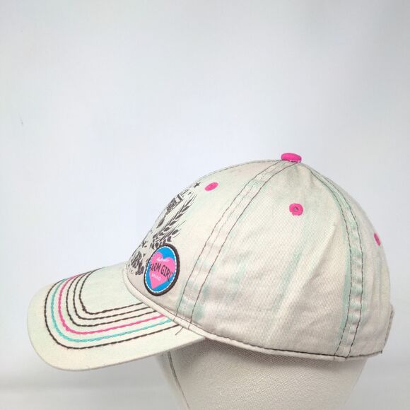 Mechanic Farm Girl Trained & Certified Strapback Hat Tan One Size Adjustable - Picture 3 of 8